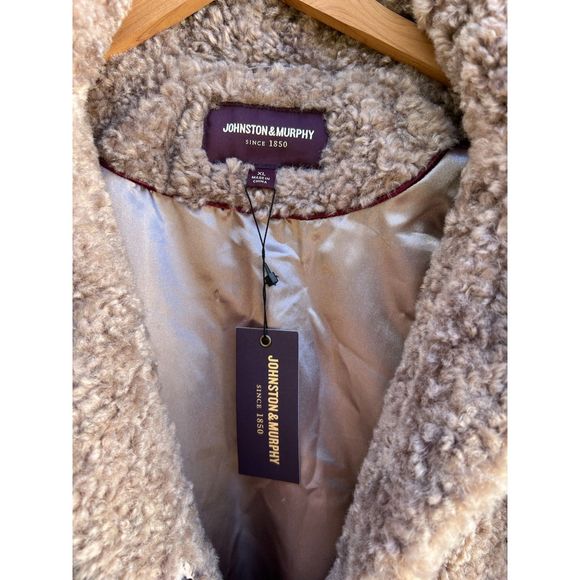 Johnston & Murphy Teddy Faux Fur Snap Vest, NWT, Taupe, XL, *SOLD OUT ON-LINE - Picture 2 of 9